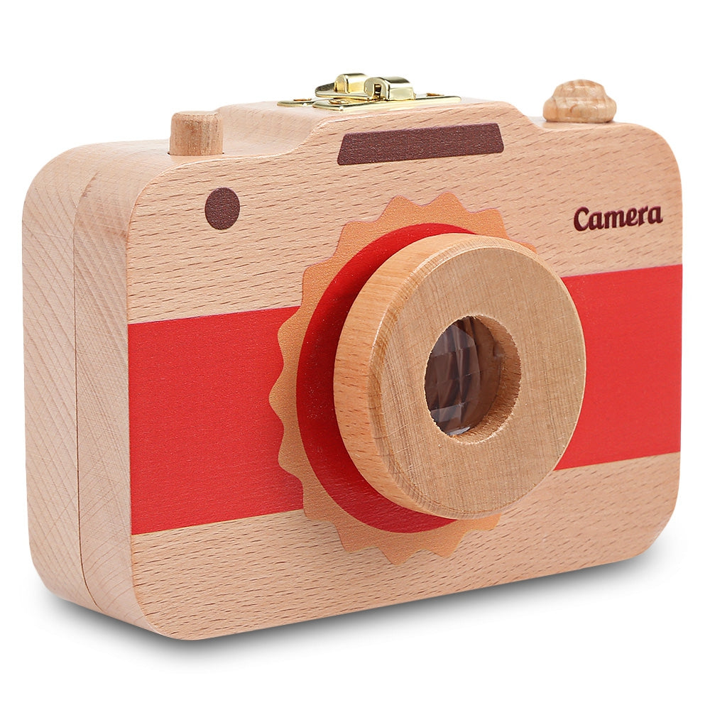 Children Wooden Camera Shape Deciduous Tooth Storage Box Organizer