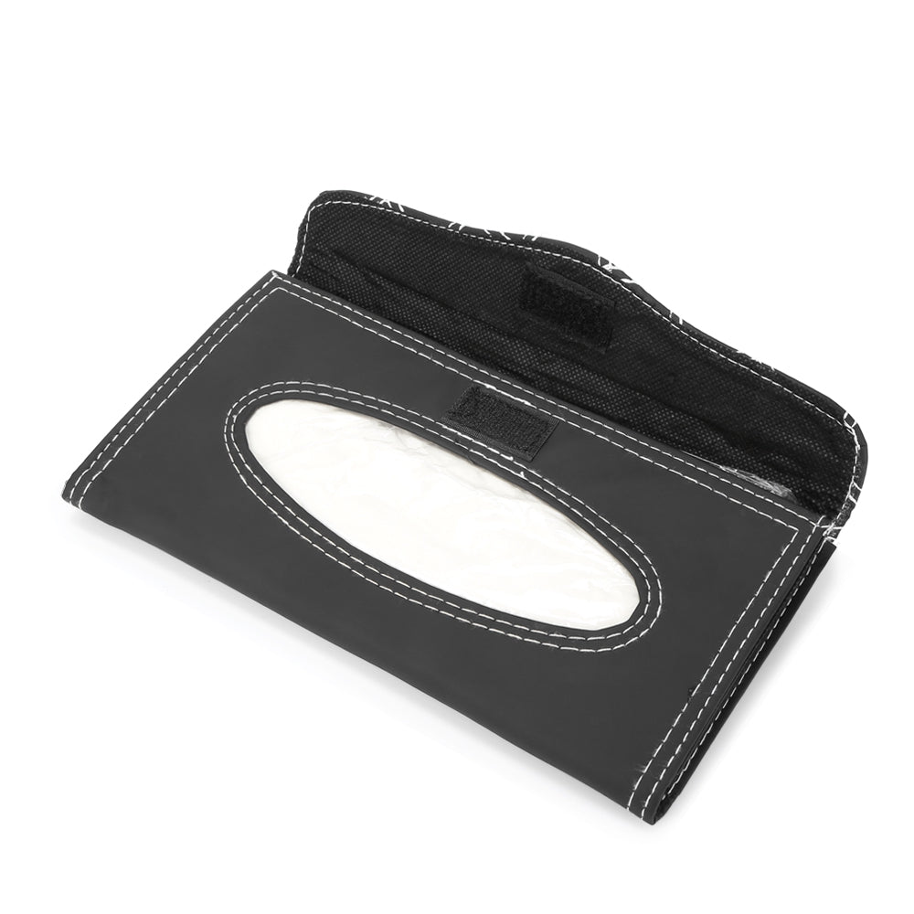 Car Universal Sun Visor PU Leather Hanging Type Tissue Box Case