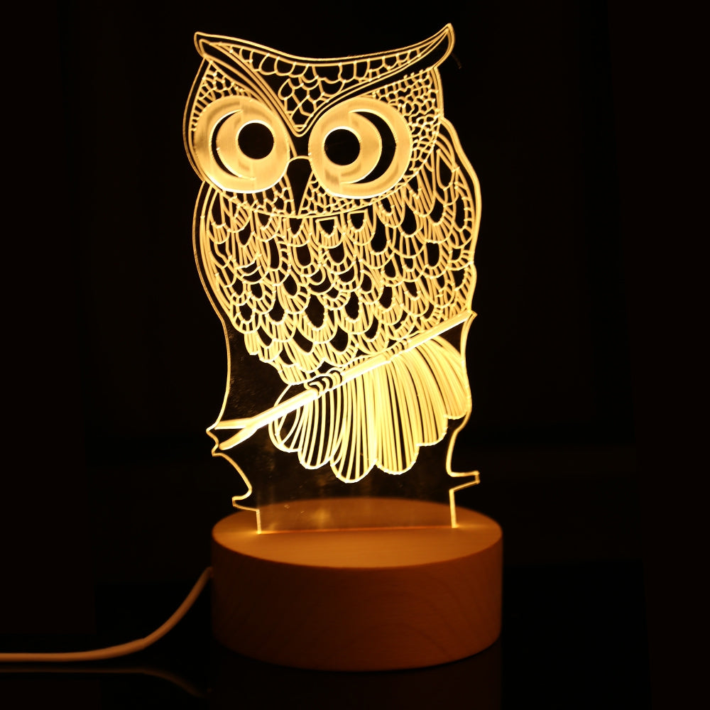 3D LED Night Light USB Charging Animal Shape Indoor Decoration Lamp