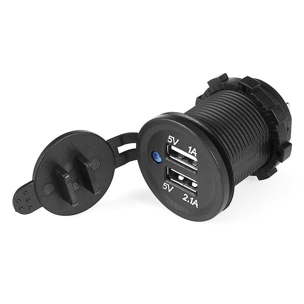 3.1A Round Dual USB Car Charger for Vehicle / Motorcycle