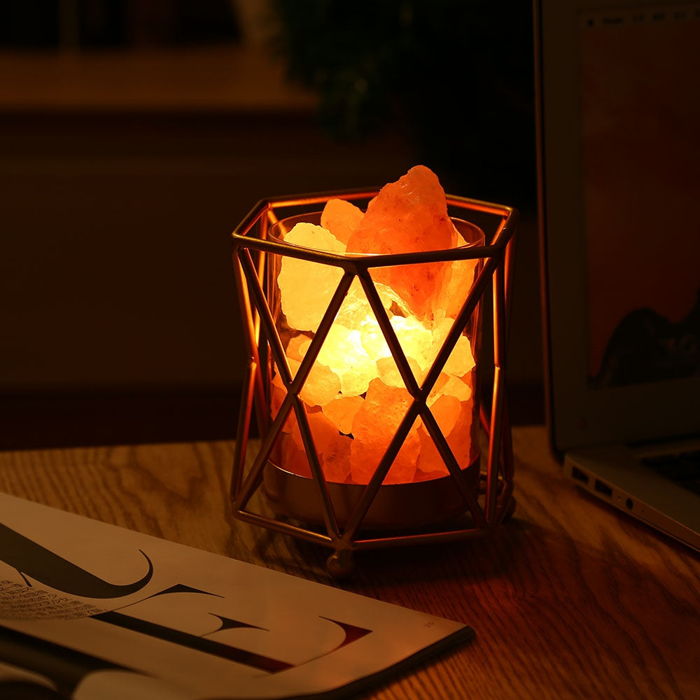 Crystal Salt Night Lamp Dimmable Brightness Touch Control for Bedroom Living Room