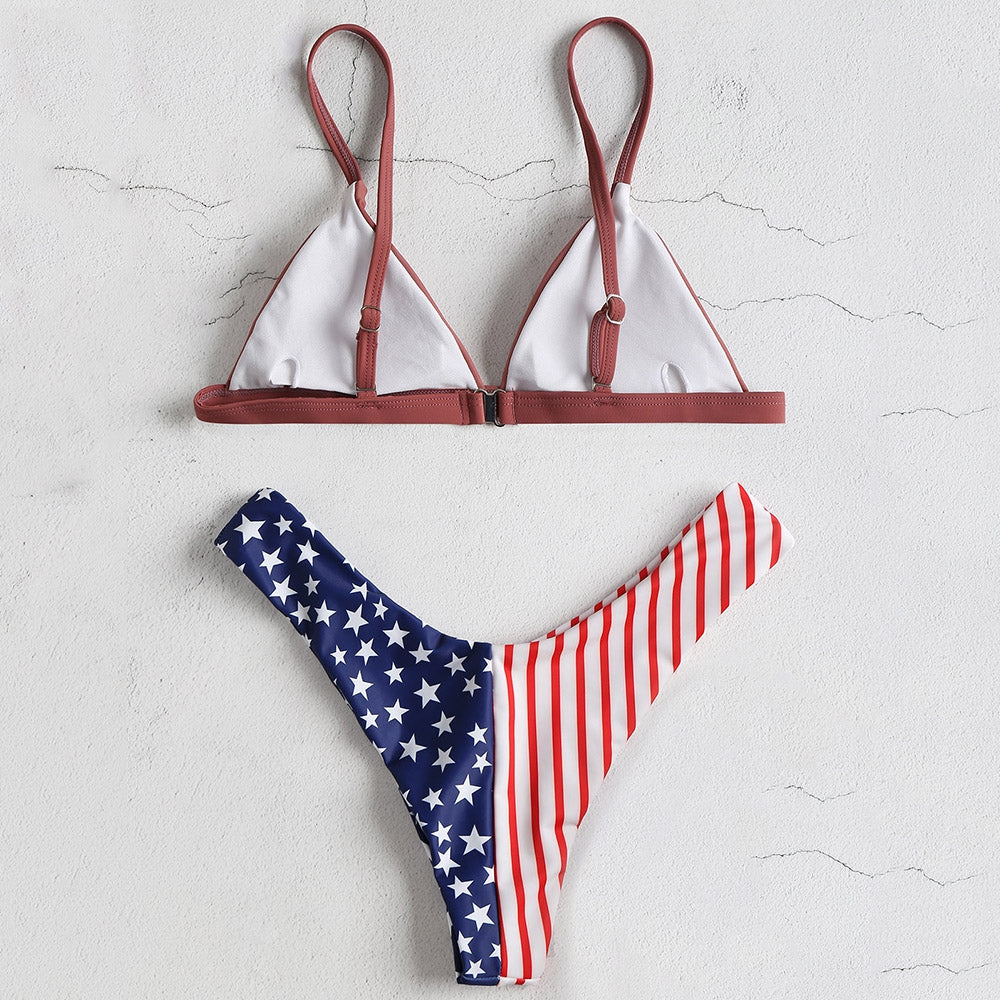 American Flag Bikini Set