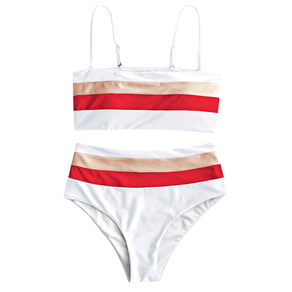 Cami Striped High Waisted Bikini