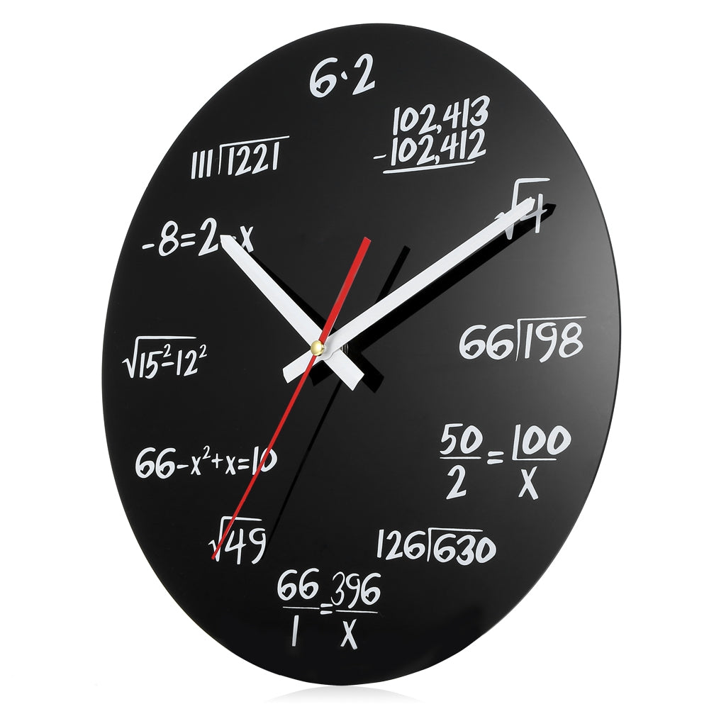 Acrylic Silent Wall Clock Mathematical Formula for Classroom Home Office