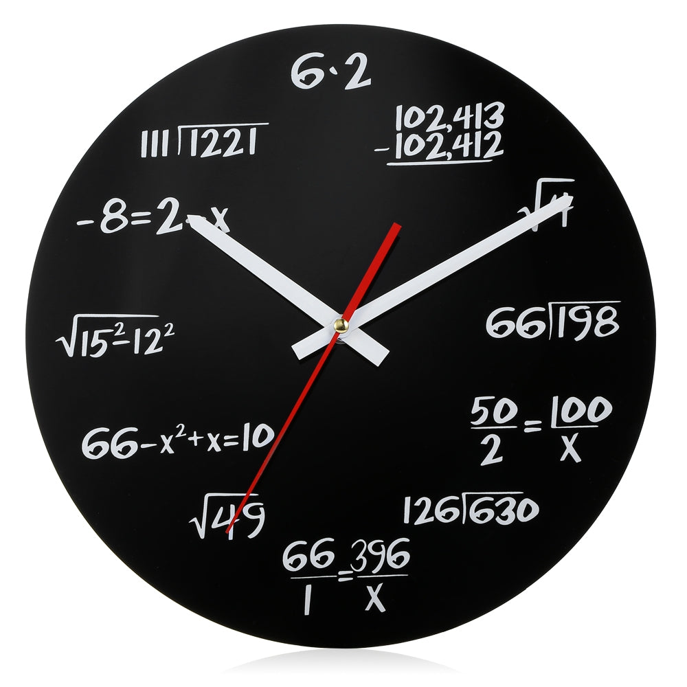 Acrylic Silent Wall Clock Mathematical Formula for Classroom Home Office