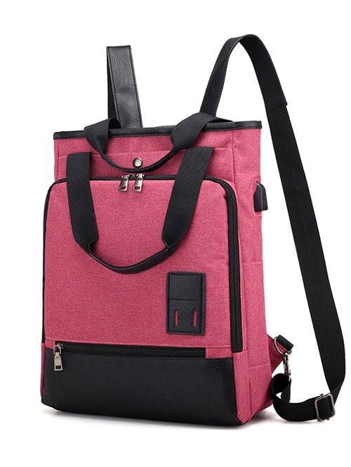 Casual Color Block Top Handle Backpack