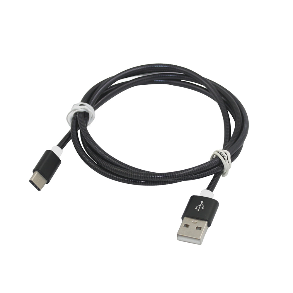 3.4A Stainless Steel Spring Quick Charge Type-C USB 3.1 Charging Cable with High-Speed Data Tran...