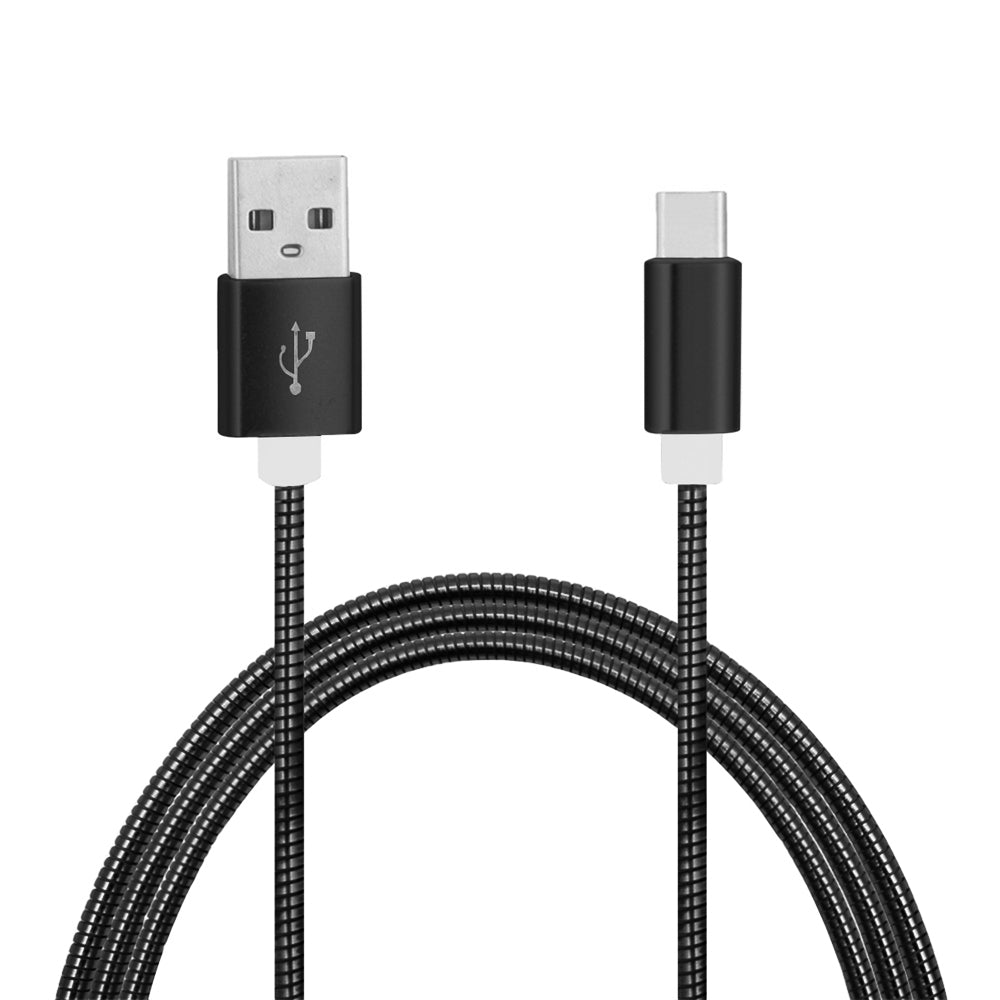 3.4A Stainless Steel Spring Quick Charge Type-C USB 3.1 Charging Cable with High-Speed Data Tran...