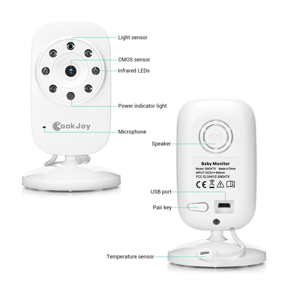 COOKJOY SM35RX 2.4GHz Video Baby Monitor with 3.5 inch LCD Screen