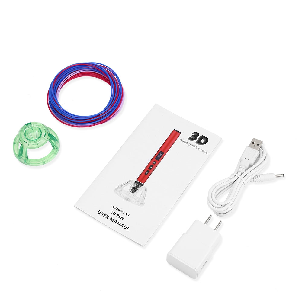 A3 3D Printing Pen with OLED Display Support PLA Filament
