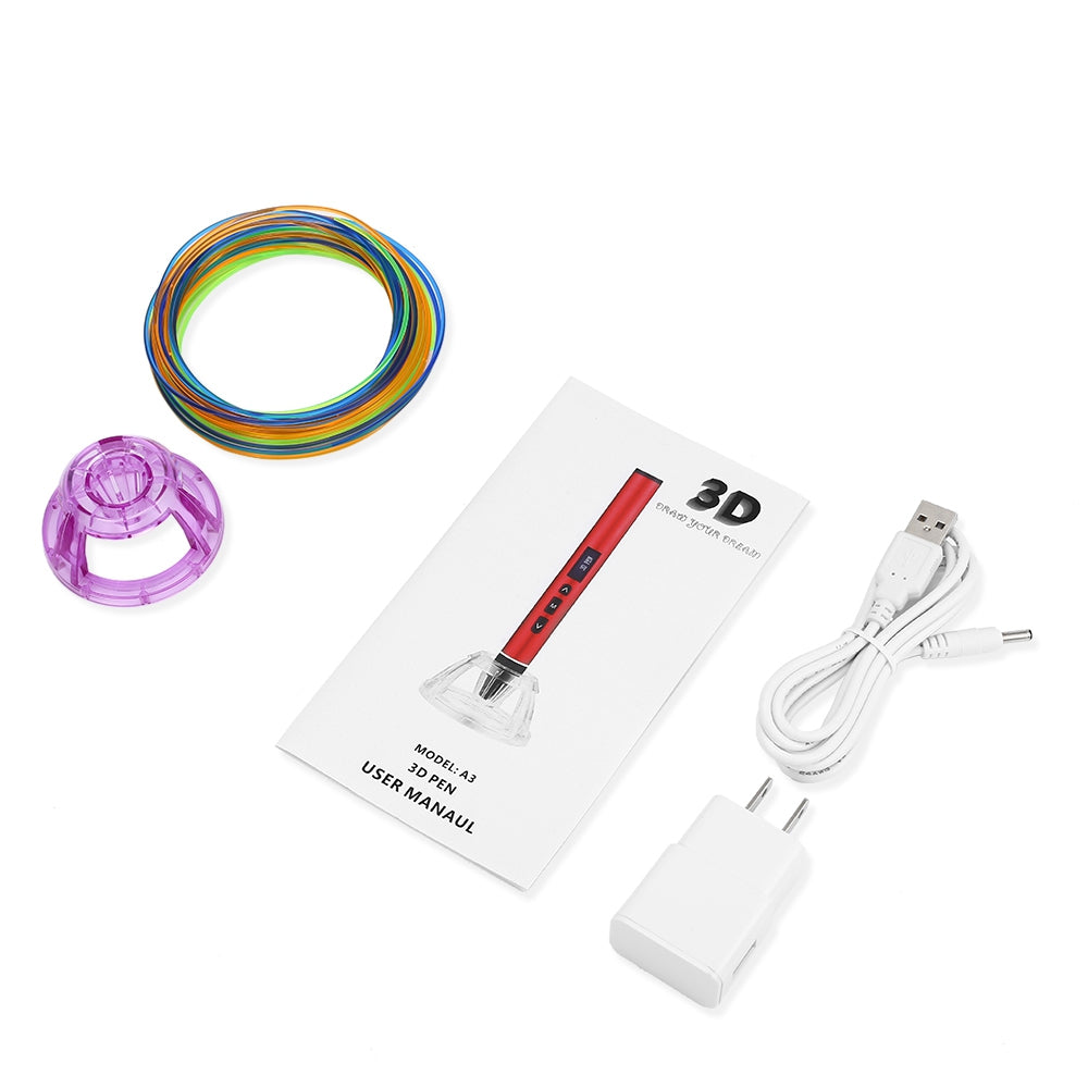 A3 3D Printing Pen with OLED Display Support PLA Filament