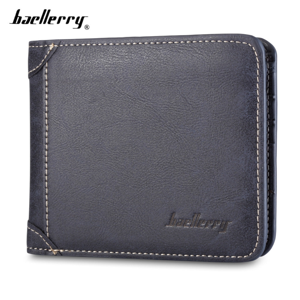 Baellerry PU Leather Men Wallet Coin Pocket Vintage Short Slim Male Money Card Holder