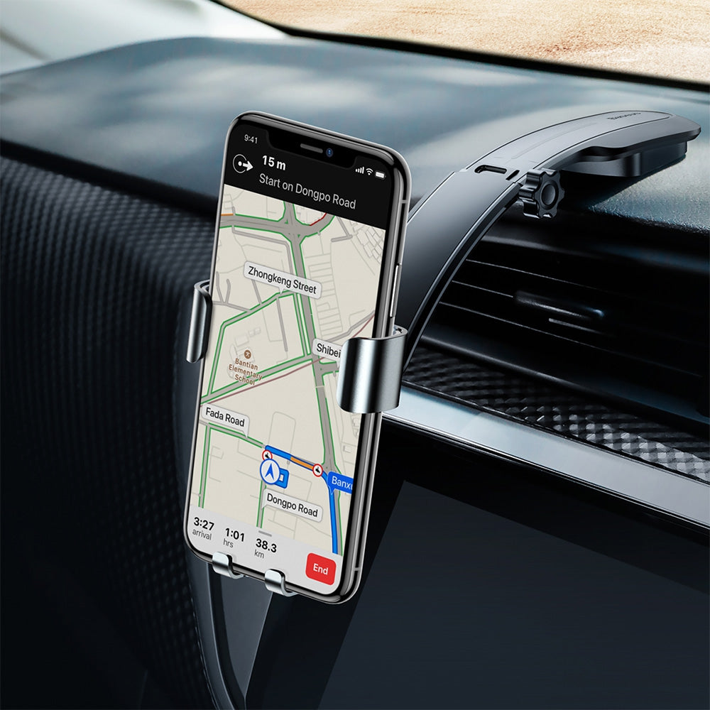 Baseus Metal Age Gravity Car Mount with Connecting Rod for 4 - 6 inch Mobile Phones