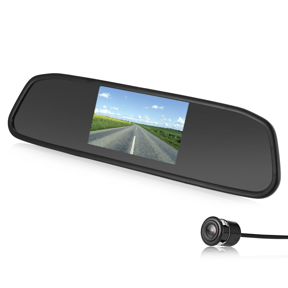 Car 4.3 inch Rear View Mirror Monitor Display Screen 18.5mm Reversing Camera