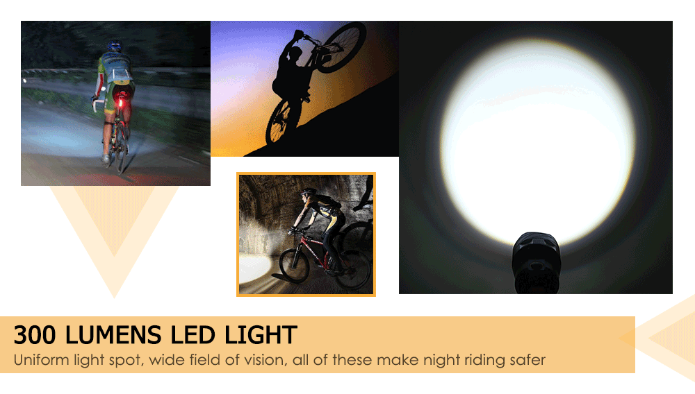 300 Lumens Mini USB Rechargeable Cycling Mountain Bike LED Headlight