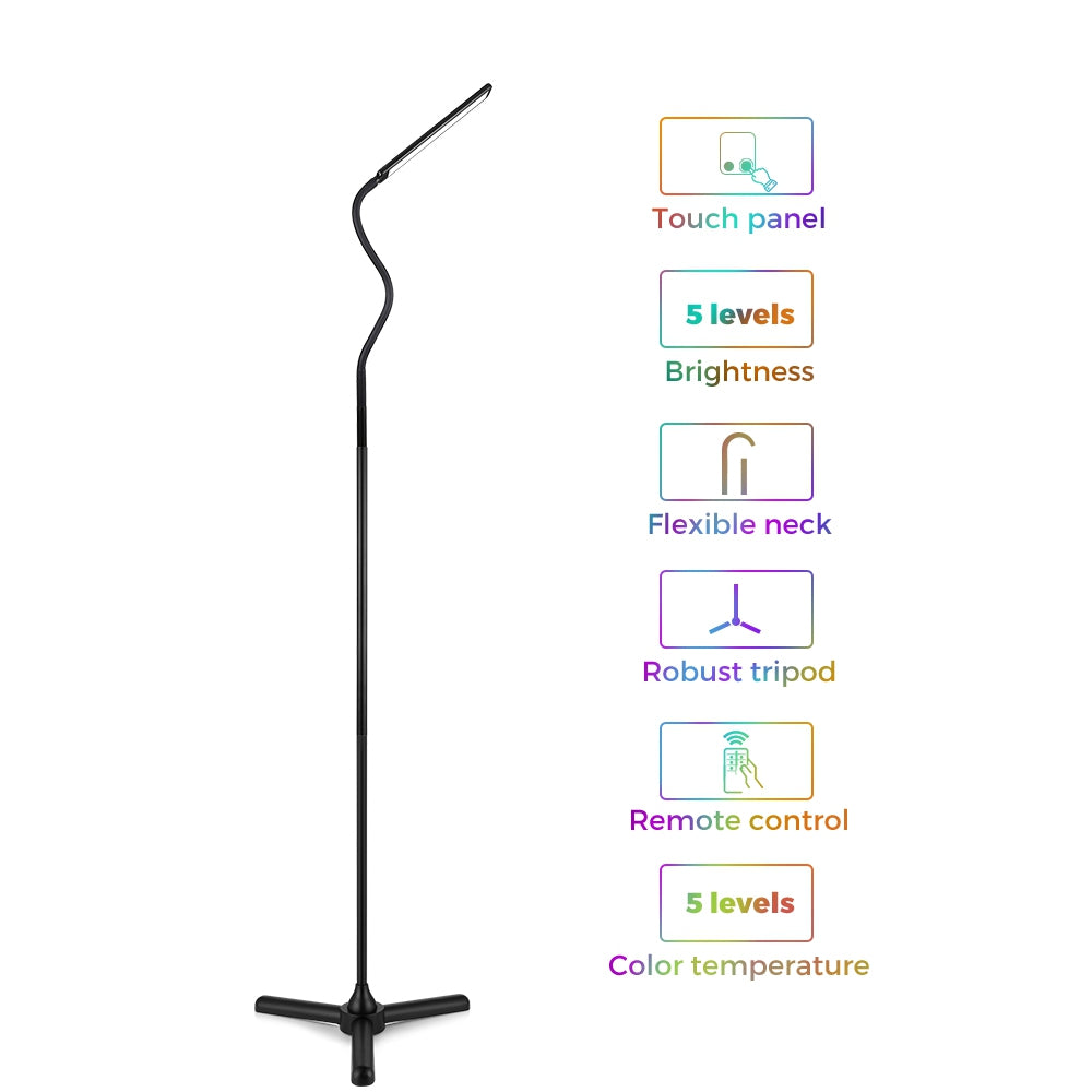 ACCEWIT TL - Q7 LED Floor Light Remote Control Dimmable Flexible Neck