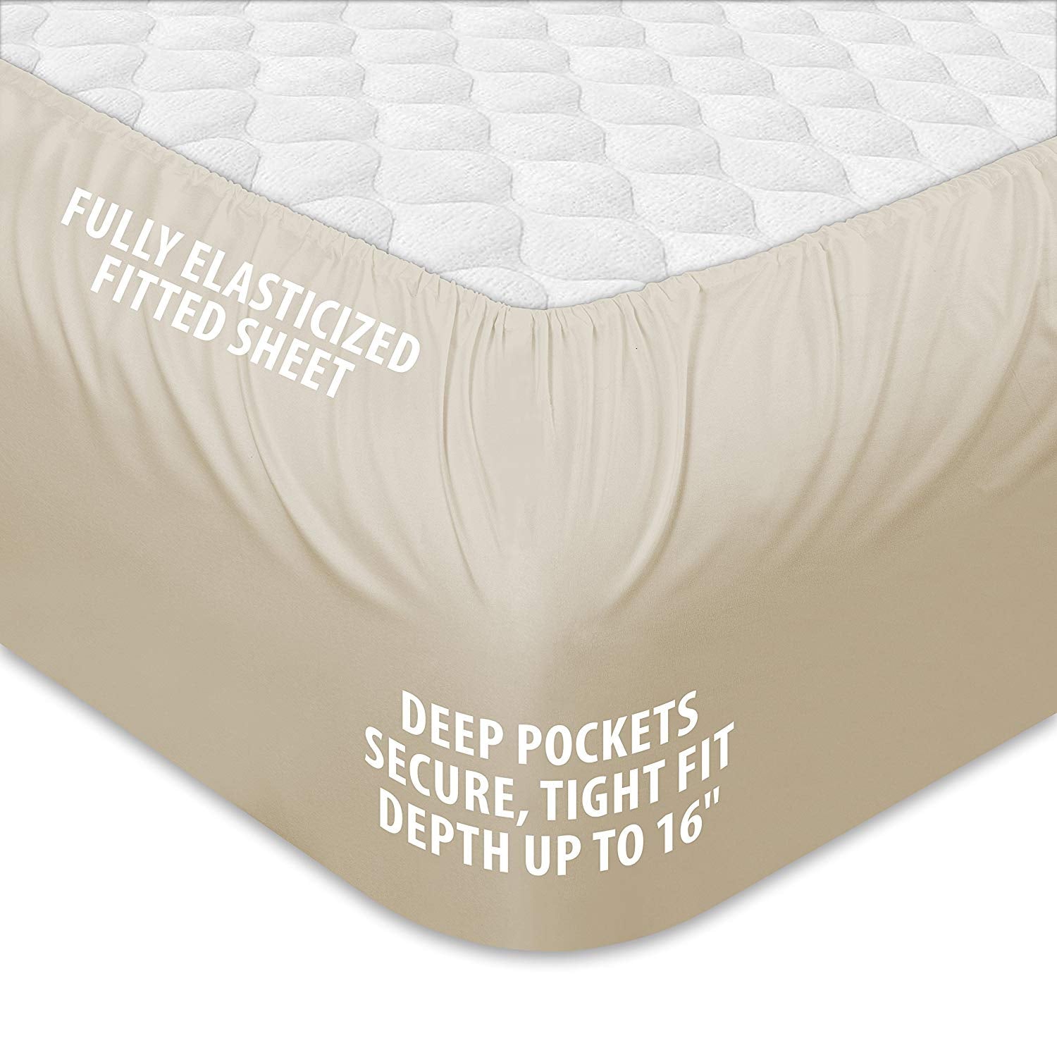 Bed Sheets 1800 Series Egyptian Brushed Microfiber Bed Sheets,3/4-Piece Set, Deep Pockets