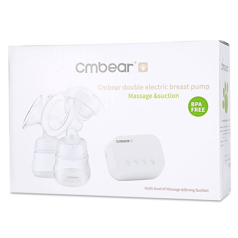 Cmbear BPA Free Electric Double Breast Pump with Milk Bottle Baby Breastfeeding