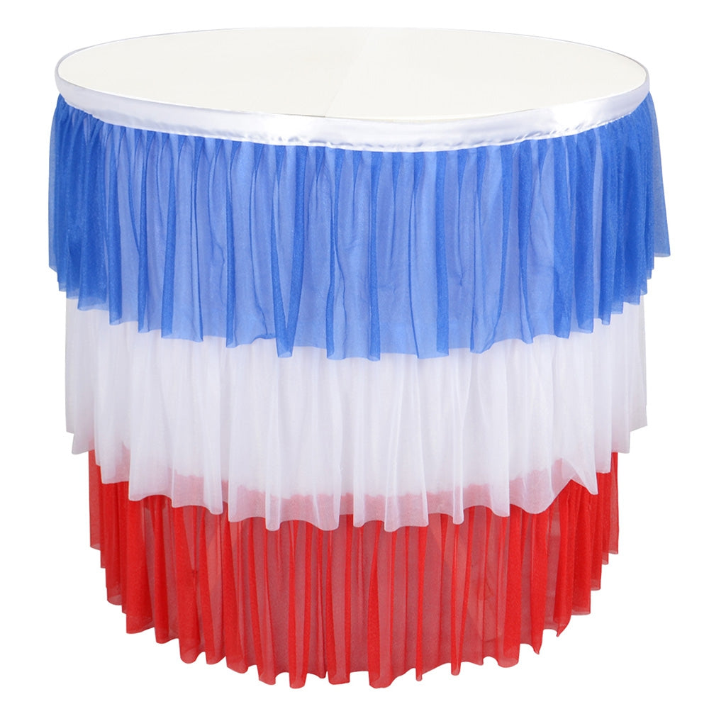 180 x 75cm 3 Tiers Table Skirt Tablecloth for Party Dinner Tableware Decor