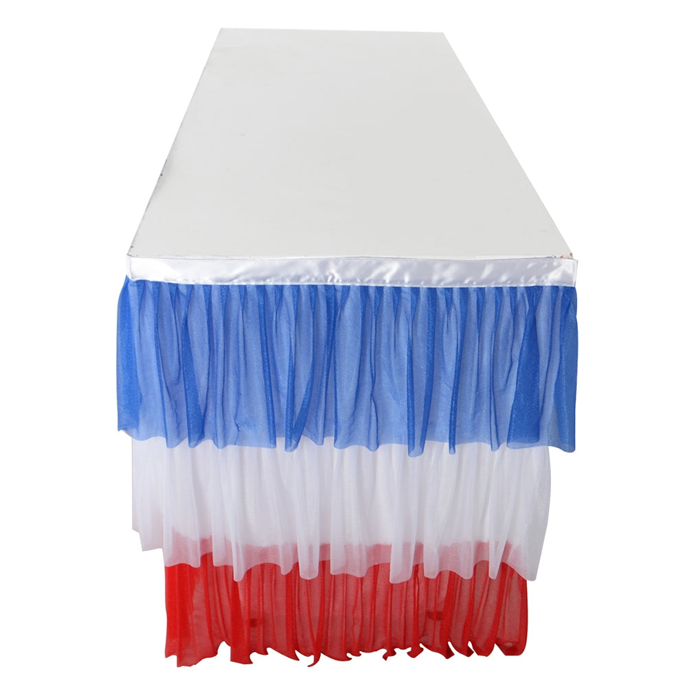 180 x 75cm 3 Tiers Table Skirt Tablecloth for Party Dinner Tableware Decor