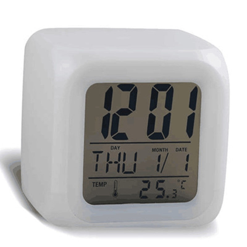 Colorful Color Mood Clock Cube Clock LED Digital Display Alarm Clock