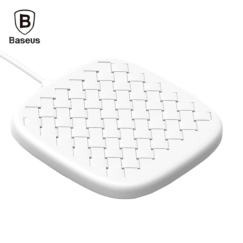 Baseus BSWC - P13 Fast Wireless Charger Woven Leather Charging Pad 10W