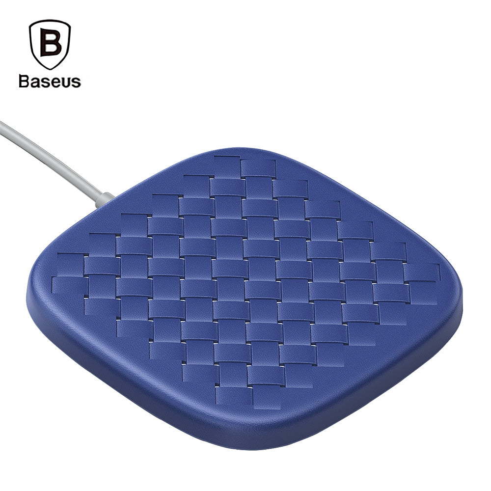 Baseus BSWC - P13 Fast Wireless Charger Woven Leather Charging Pad 10W