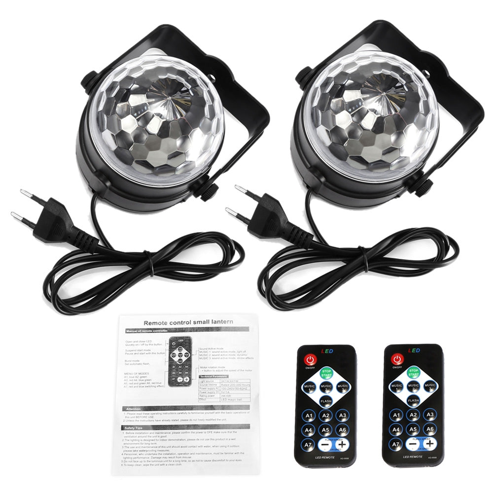 ACCEWIT MGY - 019 2PCS RGB LED Party Effect Disco Ball Light Stage Lighting