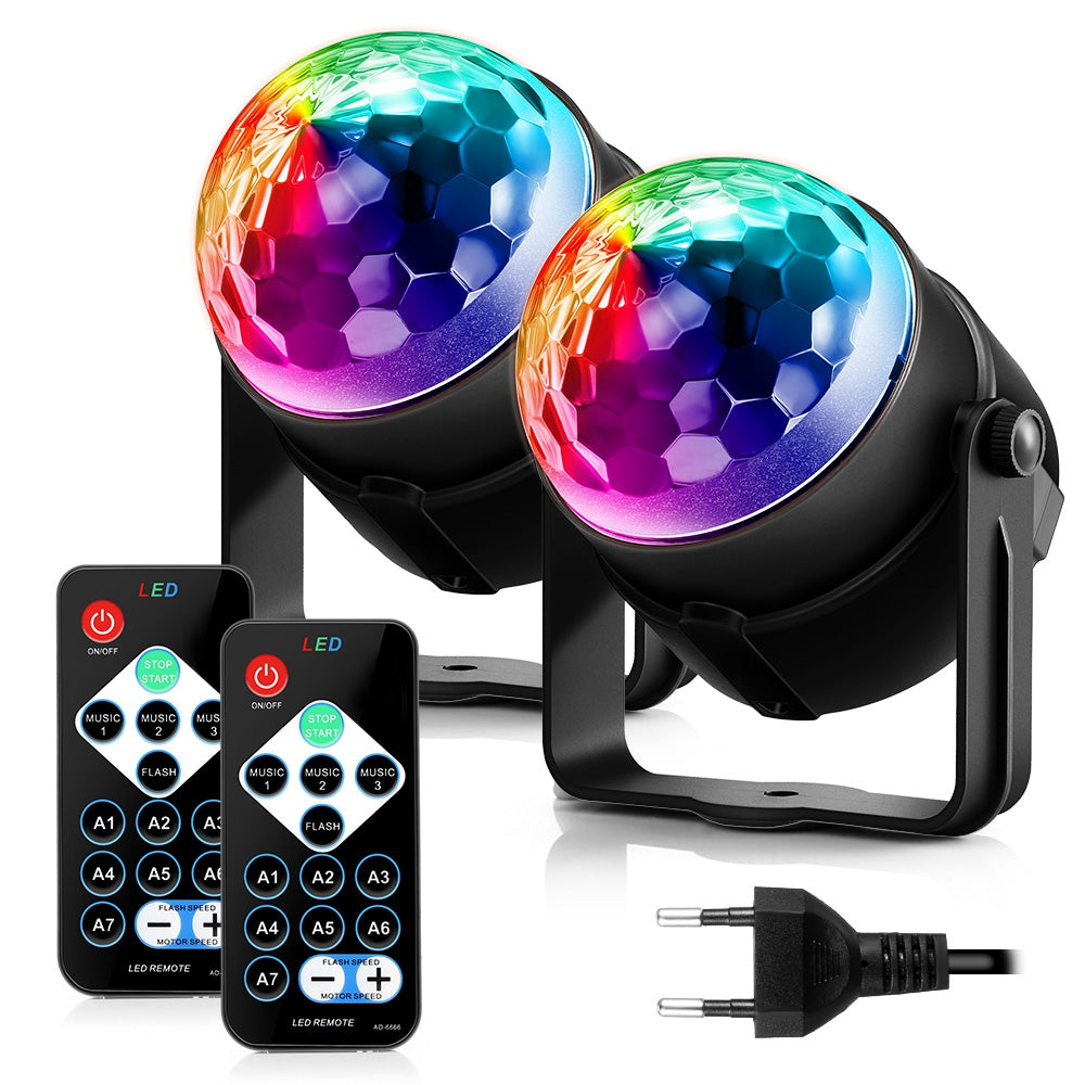 ACCEWIT MGY - 019 2PCS RGB LED Party Effect Disco Ball Light Stage Lighting