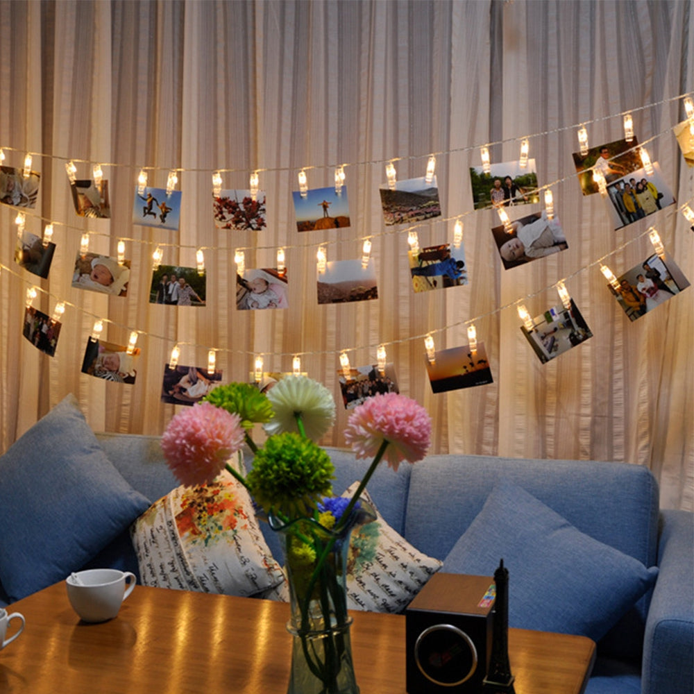 Clip Creative LED Photo Wall String Colorful Flash Light Bedroom Decoration