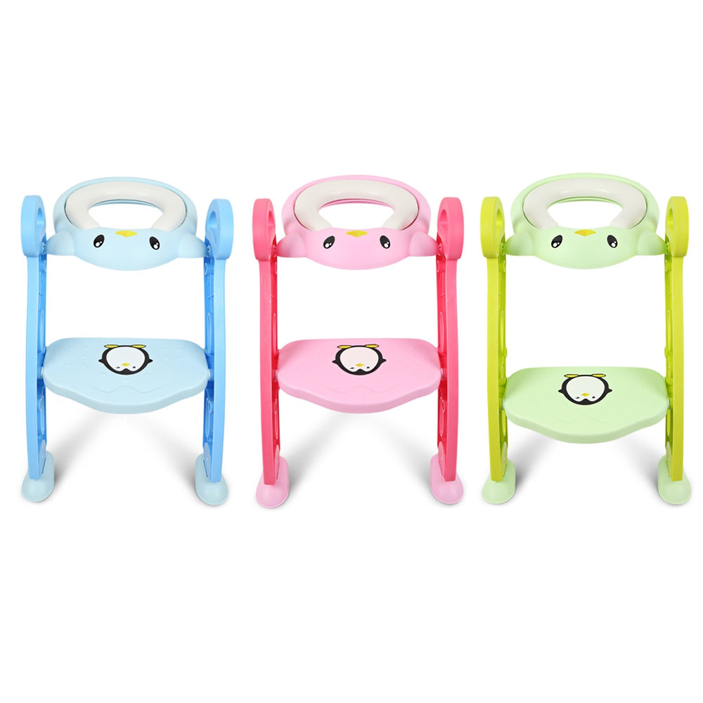 Baby Toddler Potty Training Seat with Non-slip Toilet Ladder Adjustable PP