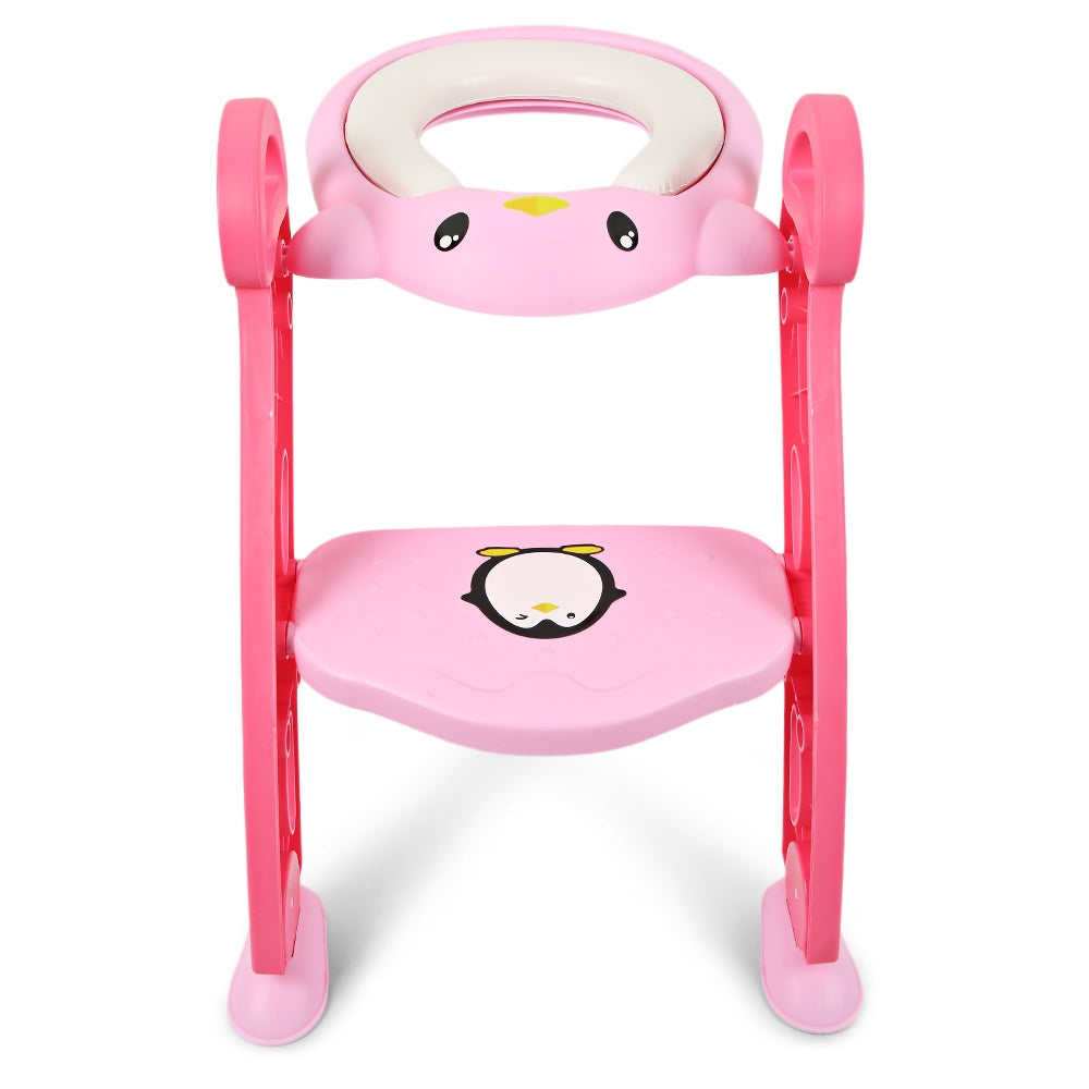 Baby Toddler Potty Training Seat with Non-slip Toilet Ladder Adjustable PP