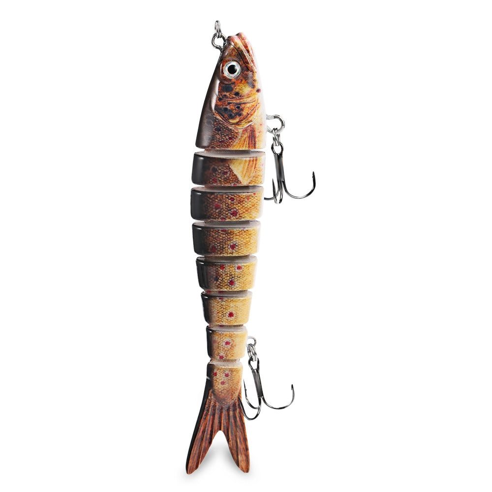 A FISH LURE Lifelike Fishing Lure 8 Segments Hard Bait with Hooks
