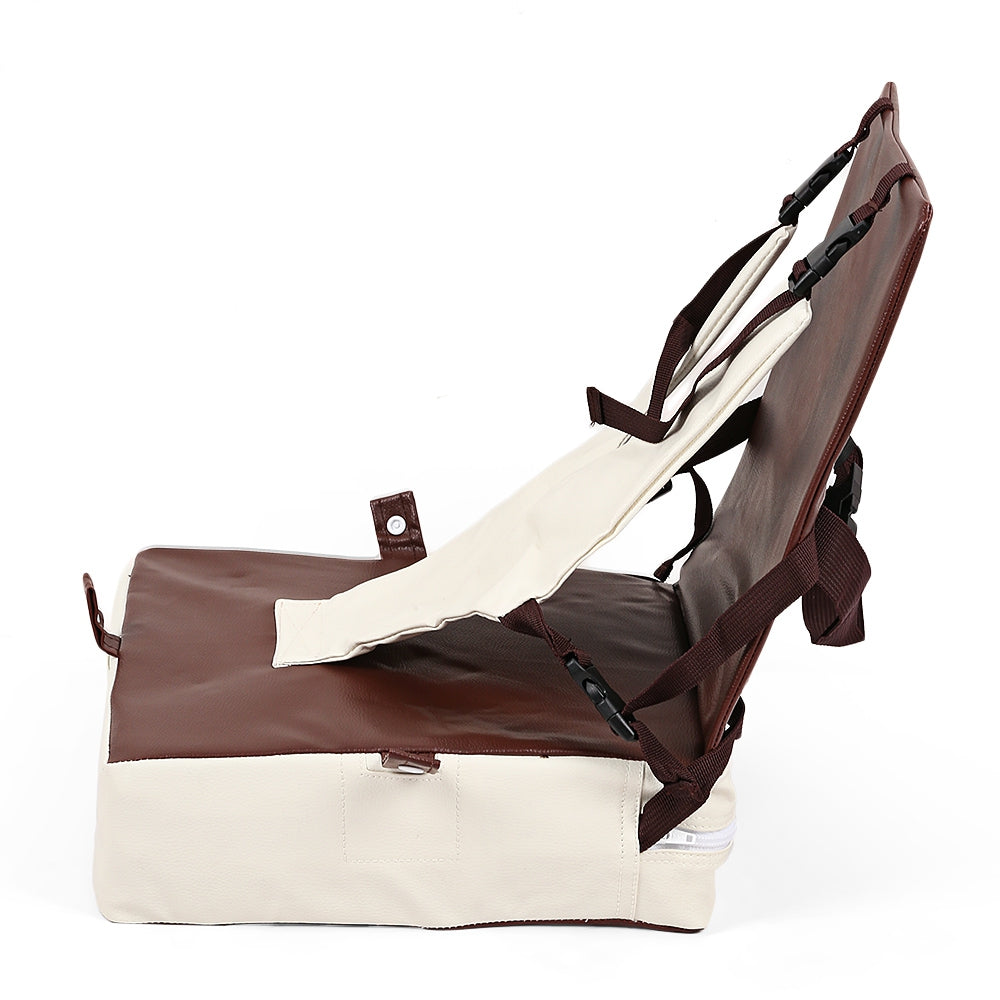 Baby Toddler Children Heightening Cushion Seat Feeding Chair Folding Leather