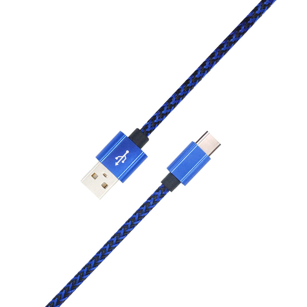 1Meter Nylon Braid Type-C USB Cable Output 2.0A Fast Charge Wire