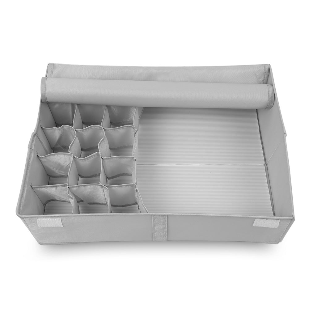2-in-1 Foldable Oxford Fabric Underwear Organizer Clothes Store Box with Lid
