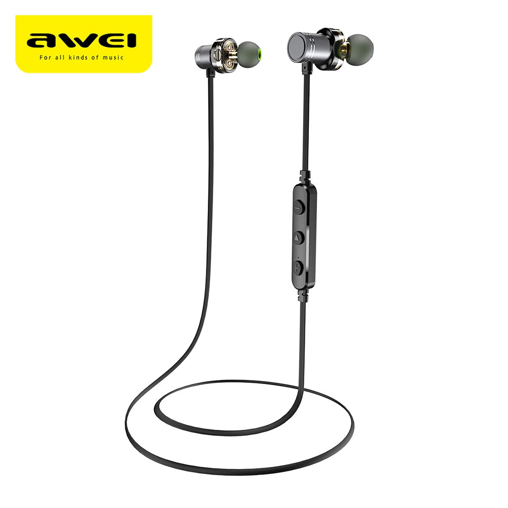 Awei X670BL Dual Drivers Magnetic IPX4 Wireless Bluetooth Earbuds Earphone