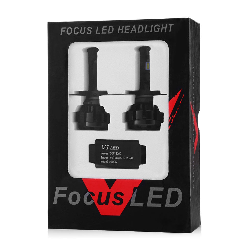 2PCS V1 60W 9005 / HB3 / H10 Car LED Headlight IP67 Waterproof High Brightness