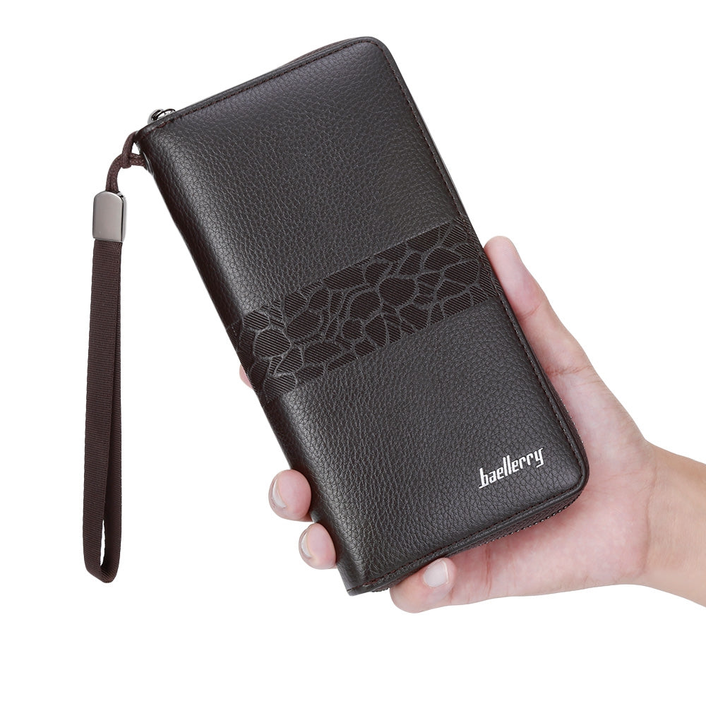 Baellerry PU Leather Men Wallet Coin Pocket Vintage Long Male Money Card Holder