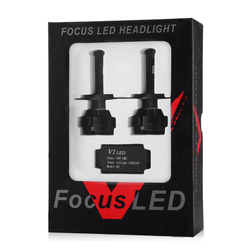 2PCS V1 60W H7 Car LED Headlight IP67 Waterproof High Brightness