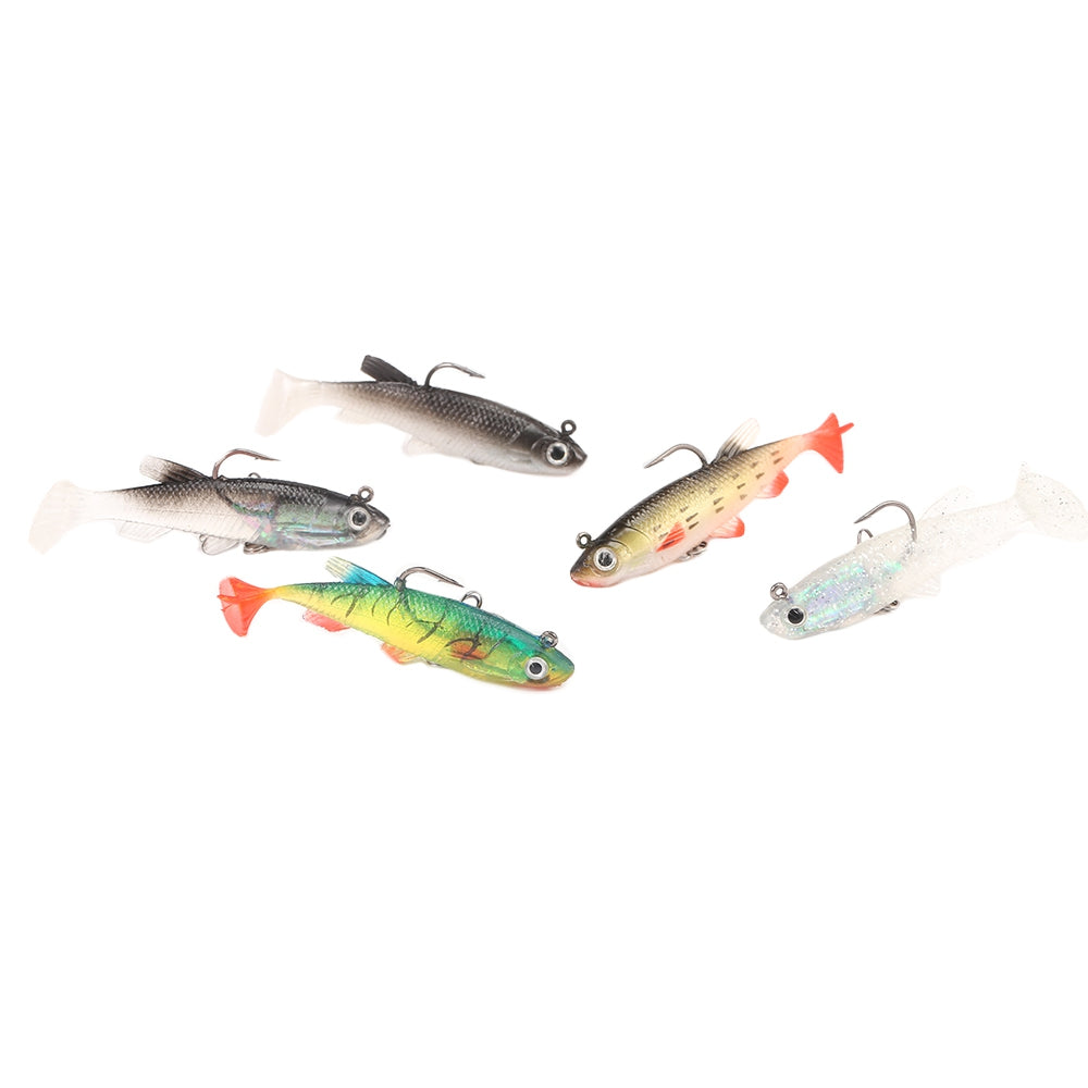 3D Eye Lead Artificial Soft Fishing Bait with Double Hook