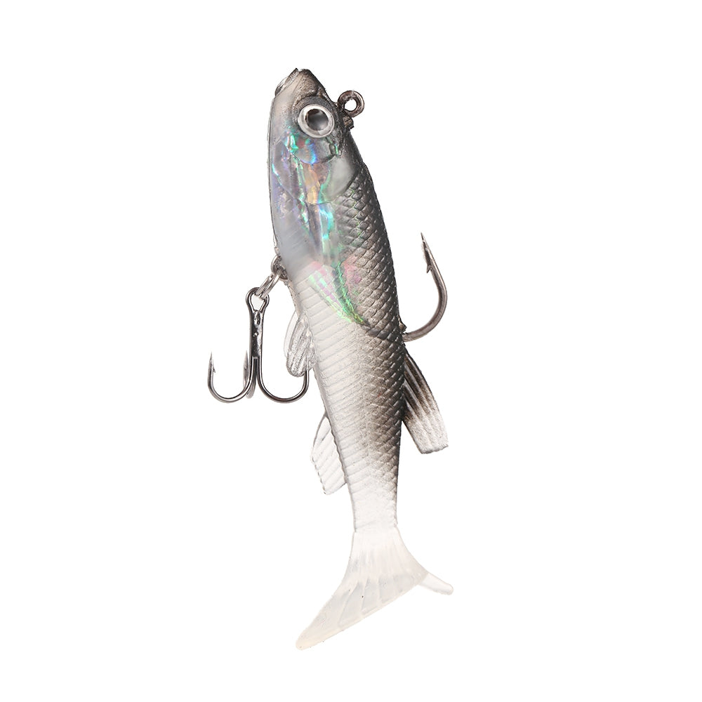 3D Eye Lead Artificial Soft Fishing Bait with Double Hook