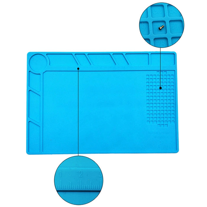 34 x 23cm Magnetic Heat Insulation Silicone Pad Desk Mat Maintenance Platform with Magnetic Sect...