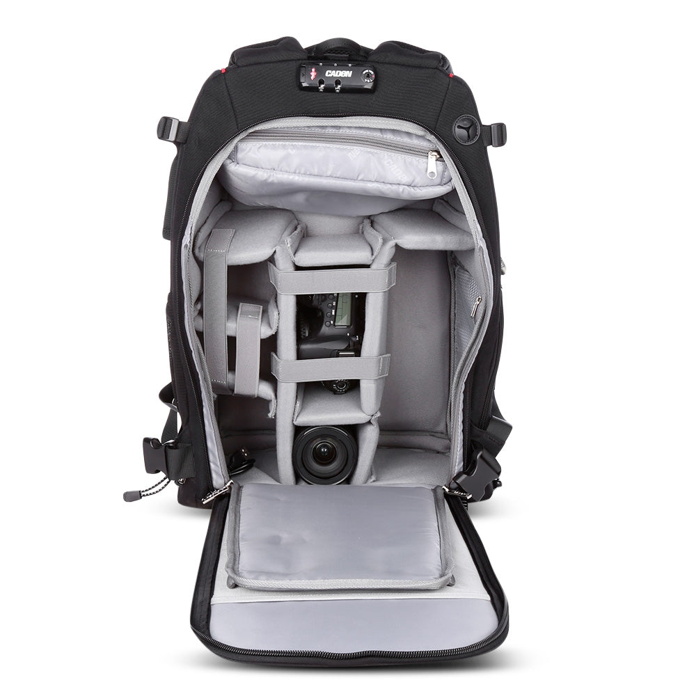 Caden K7 Large Capacity Camera Backpack with USB Charging Port for Digital SLR