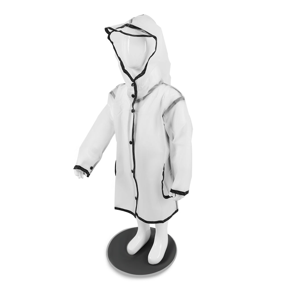 Children Hooded Fringe Transparent Rain Coat Rainsuit Rainwear