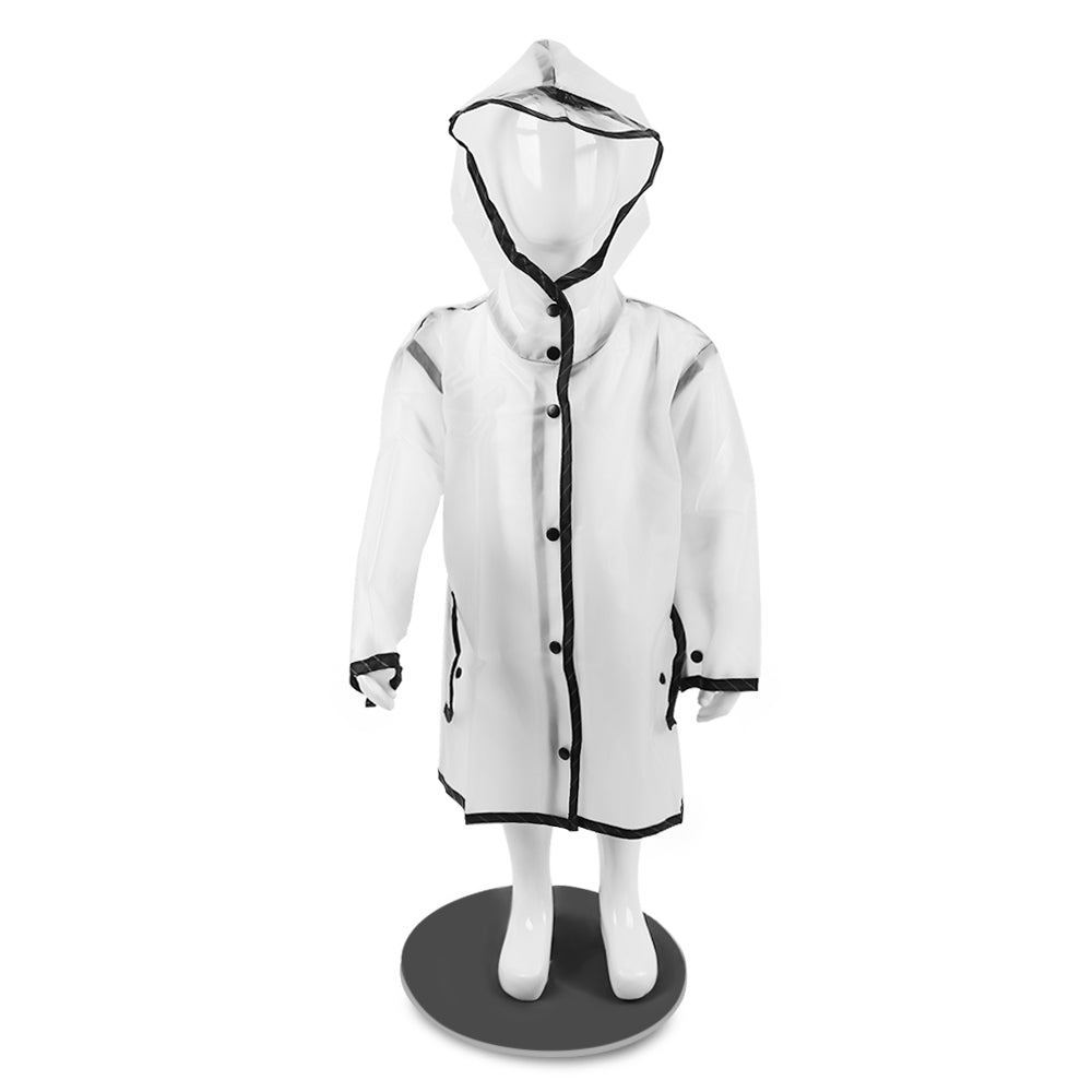 Children Hooded Fringe Transparent Rain Coat Rainsuit Rainwear