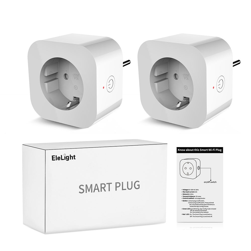 2PCS Elelight PE1004T Smart Sockets Remote Control Outlet with Timing Function
