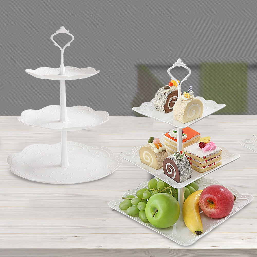 3 Tiers Fruit Tray Dessert Tower Wedding Party Cake Stand