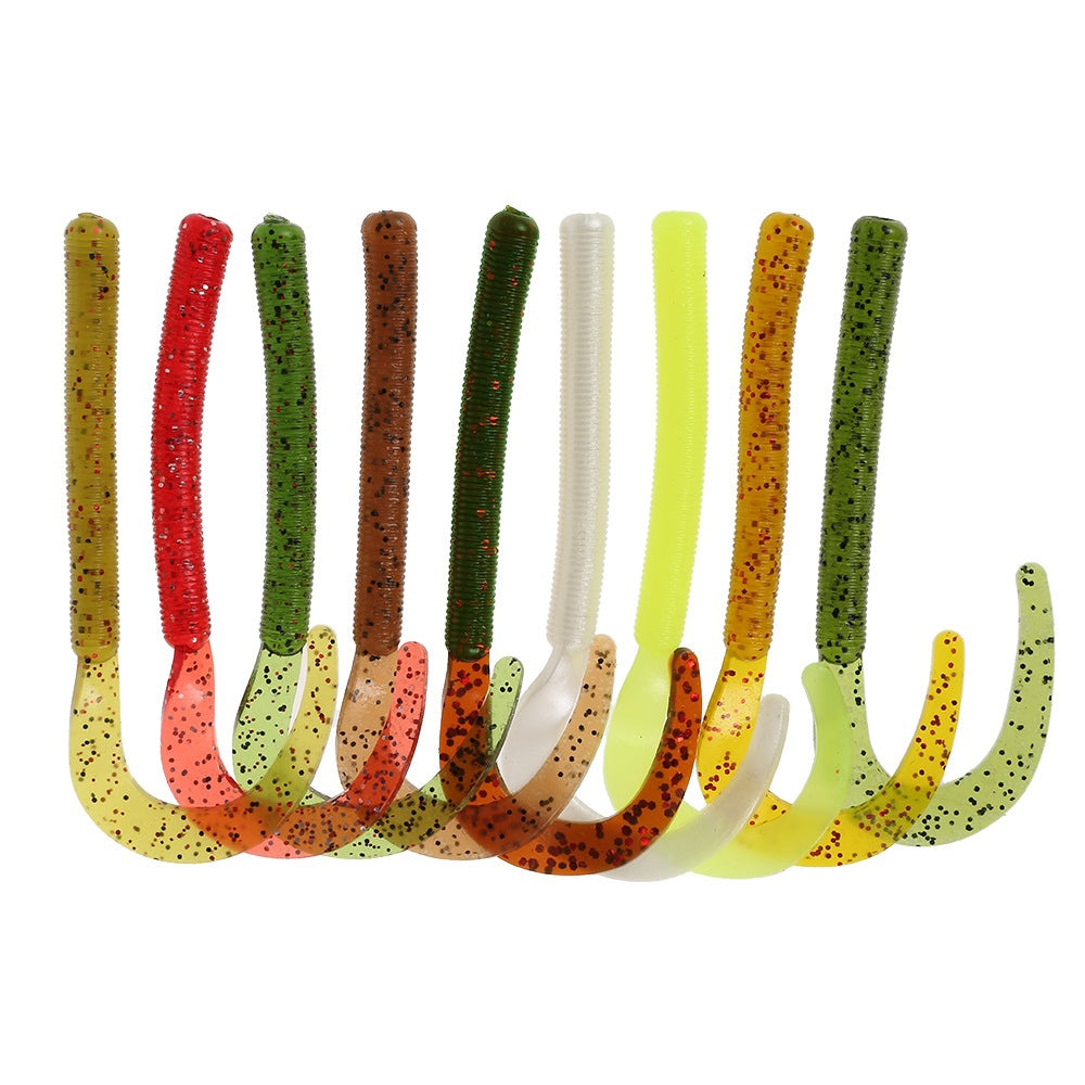 A FISH LURE Knife Tail Soft Worm Fishing Lures Simulation Baits 8pcs