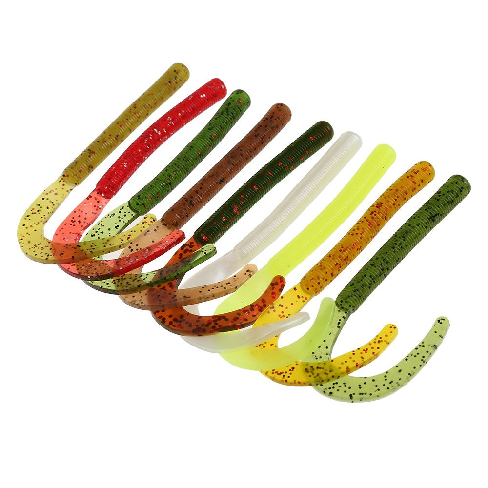 A FISH LURE Knife Tail Soft Worm Fishing Lures Simulation Baits 8pcs